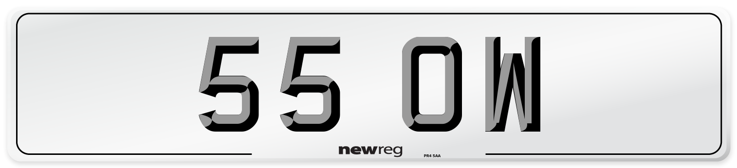 55 OW Number Plate from New Reg